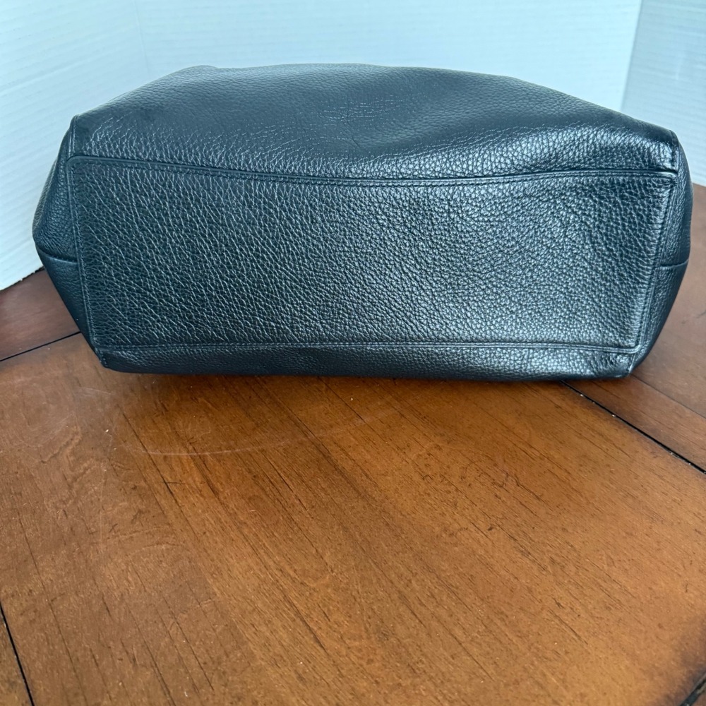 Coach Edie Black Leather Shoulder Bag Purse F80268 - Picture 4 of 11